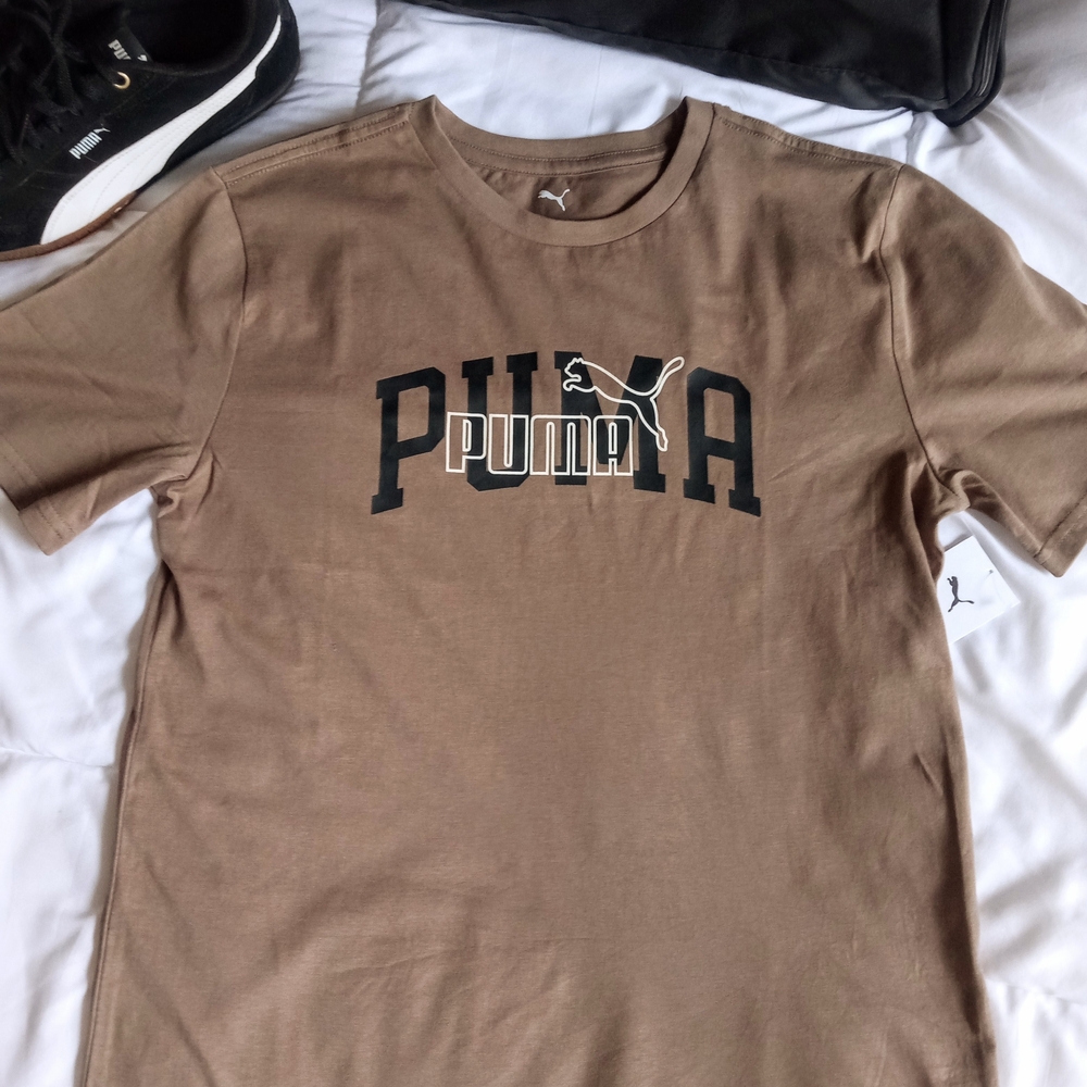 🆕 Youth/ Boys Puma Green and Brown Graphic T-Shirts - Picture 2 of 10